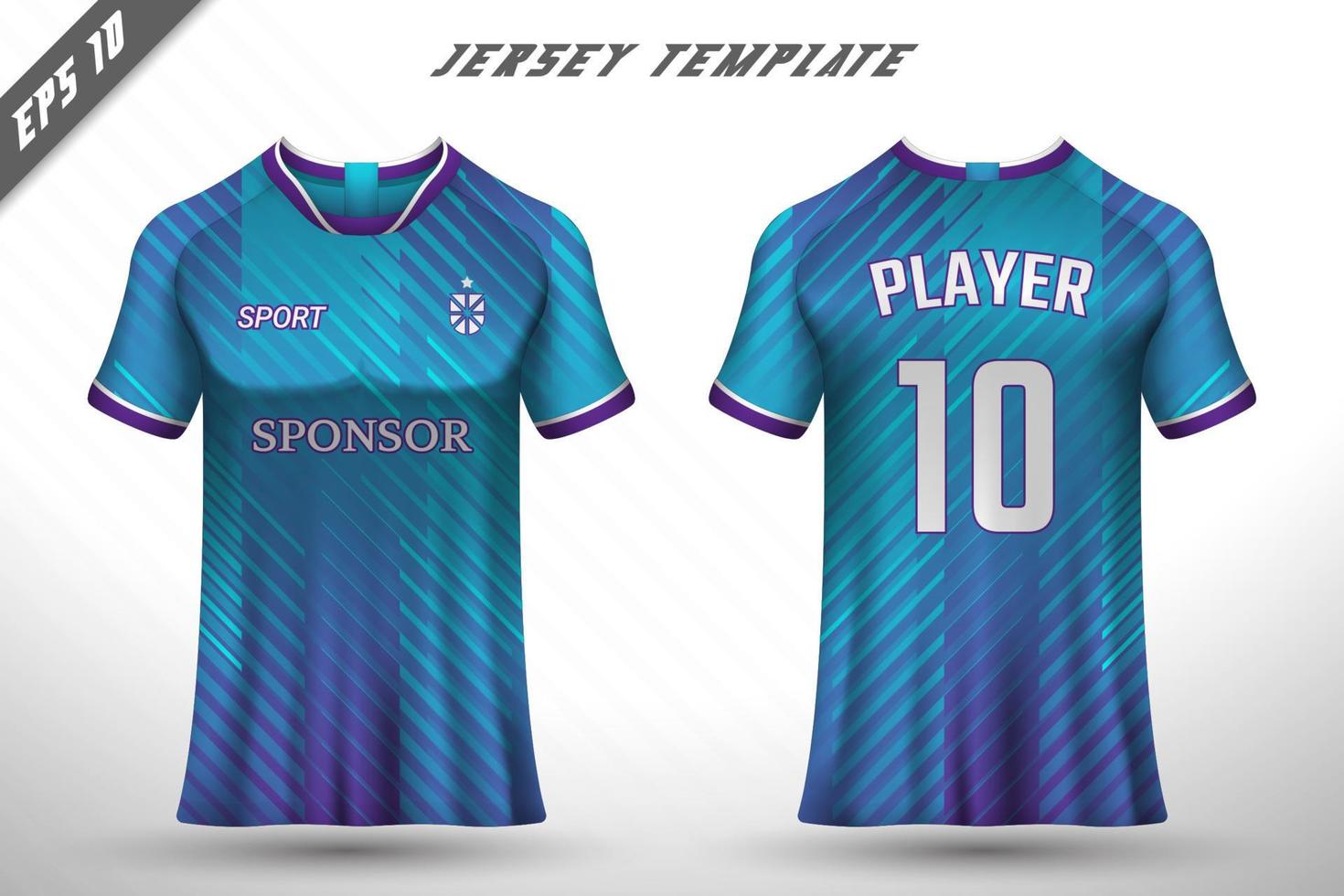 sport jersey en t-shirt sjabloon sport jersey ontwerp vector mockup.