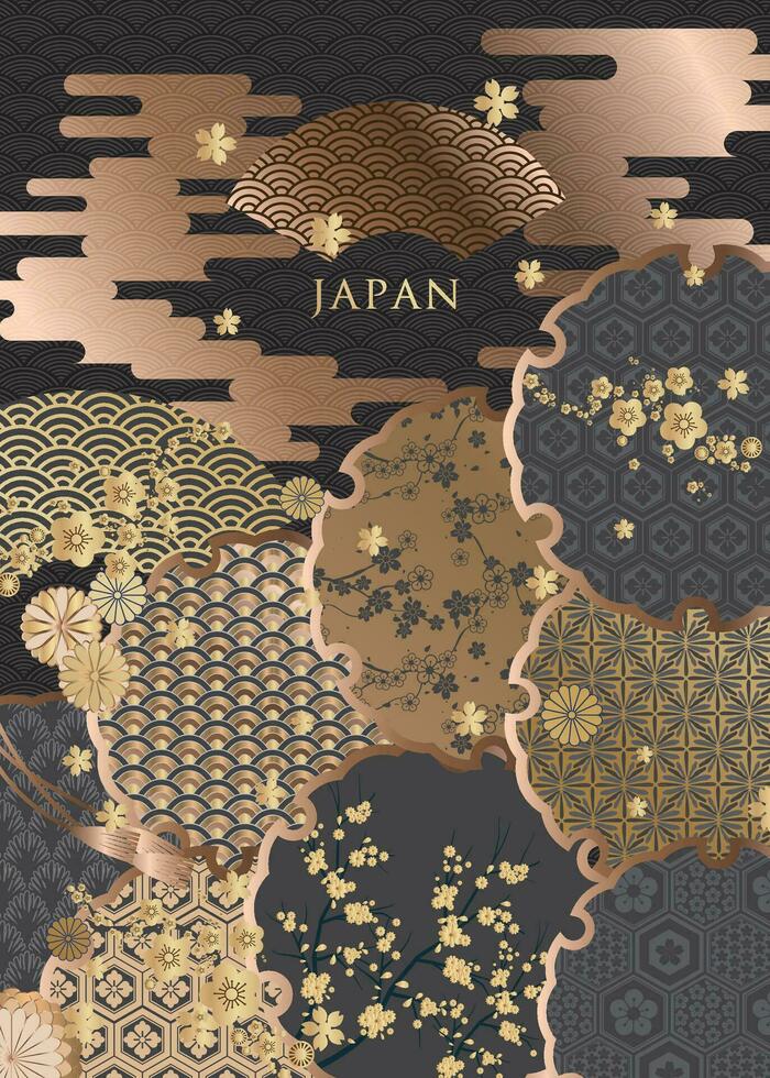 Japans stijl patroon achtergrond of Hoes ontwerp. vector