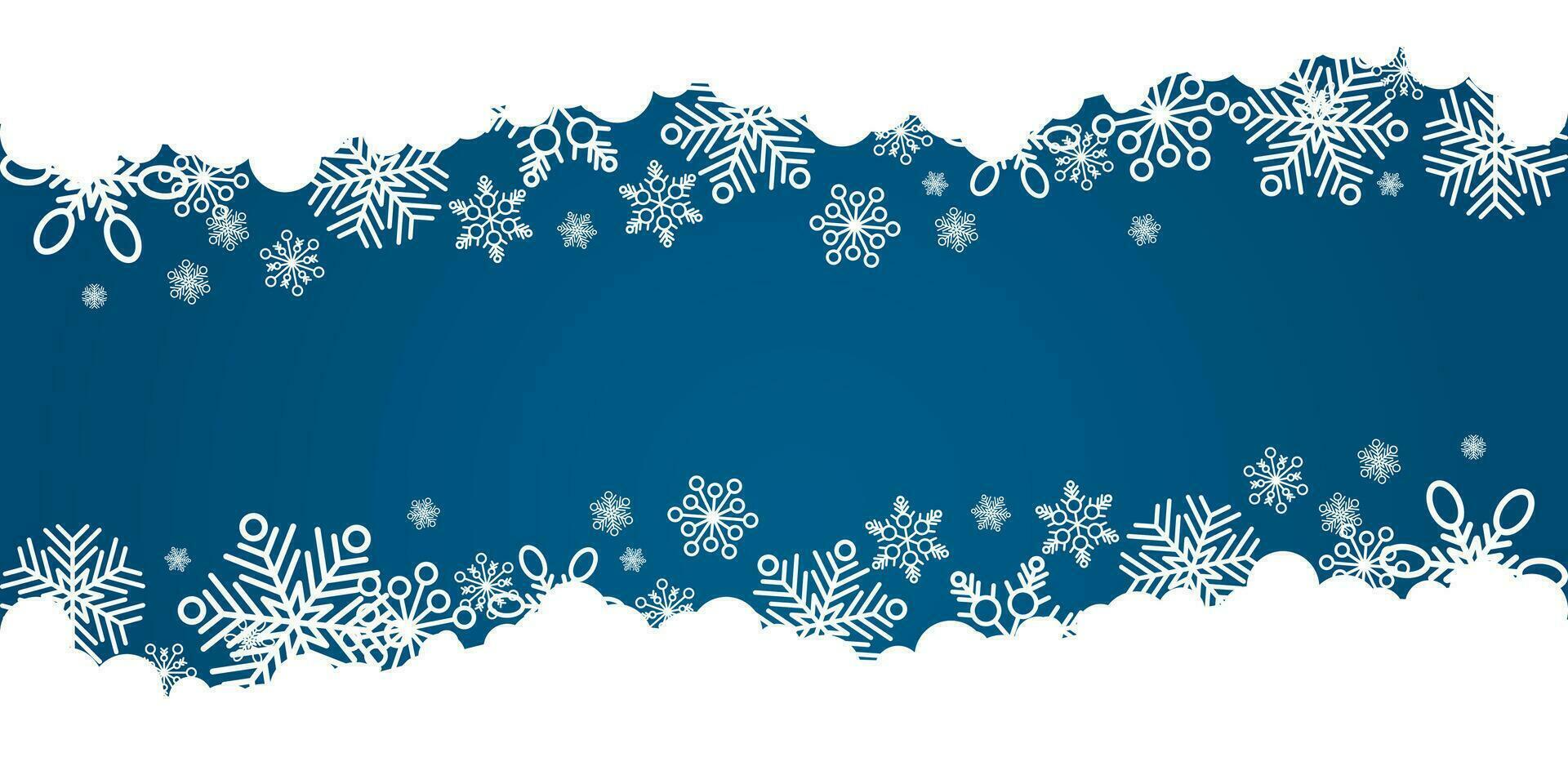 winter en Kerstmis achtergrond vector ontwerp met sneeuwvlokken met copyspace