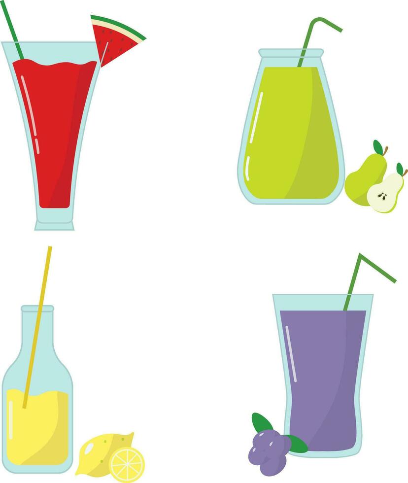 fruit sap smoothie icoon verzameling. met vlak ontwerp. vector illustratie.