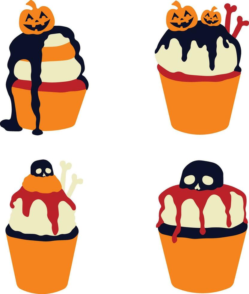 reeks van verschillend halloween koekje. in spookachtig tekenfilm ontwerp. geïsoleerd vector