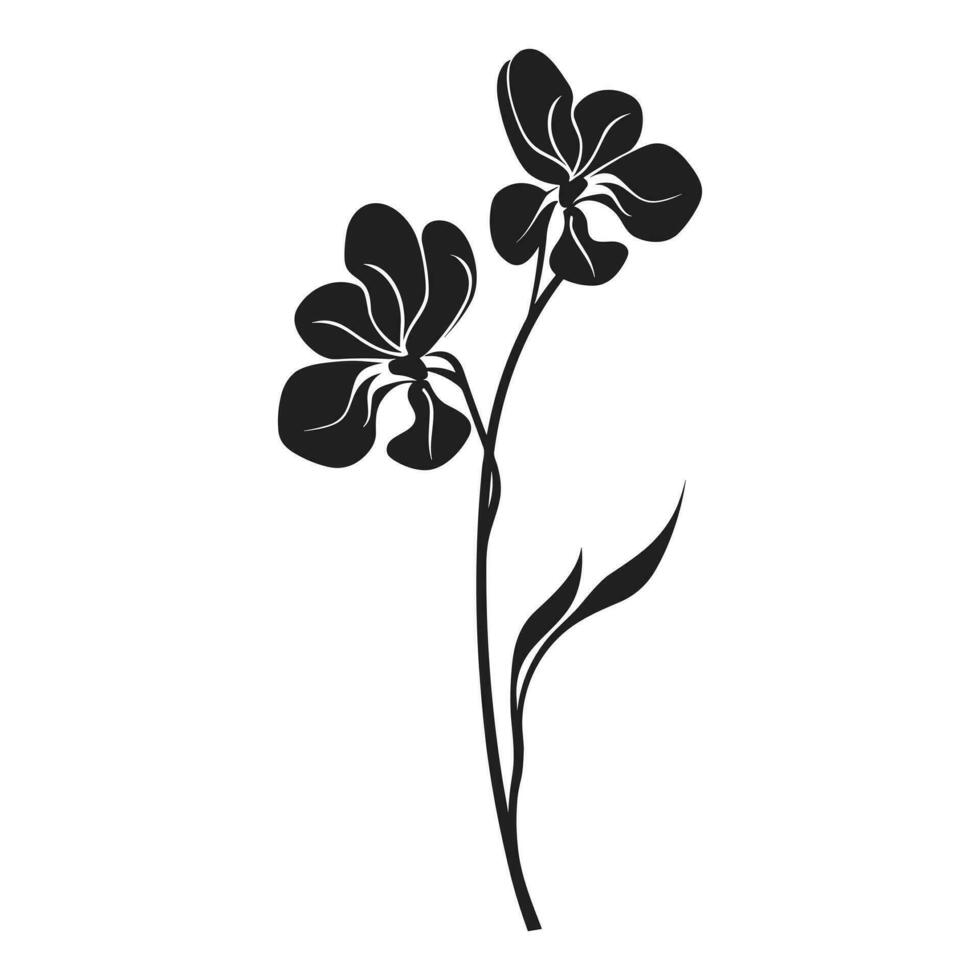 een orchidee bloem vector silhouet geïsoleerd Aan een wit achtergrond