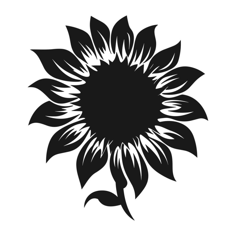 een zonnebloem vector silhouet vrij