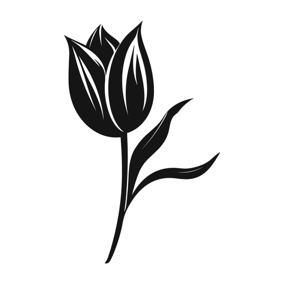 een tulp bloem vector silhouet vrij