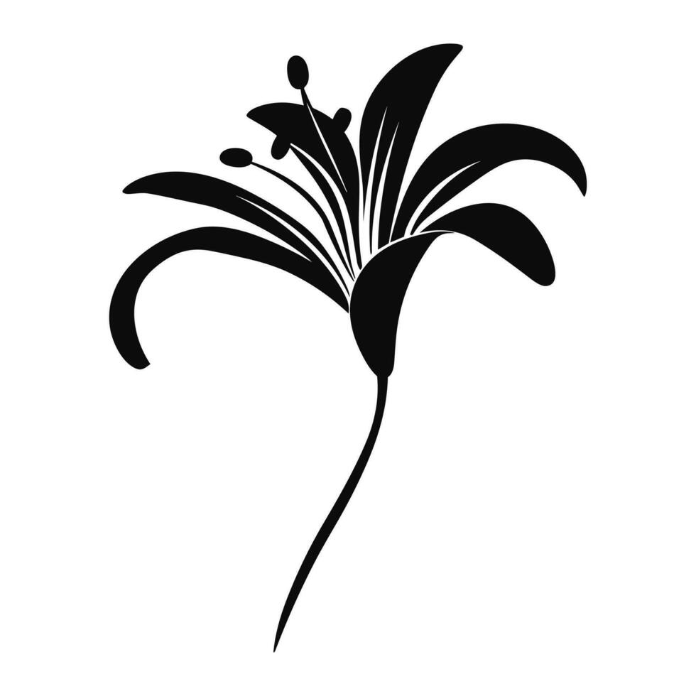 een lelie bloem vector silhouet geïsoleerd Aan een wit achtergrond