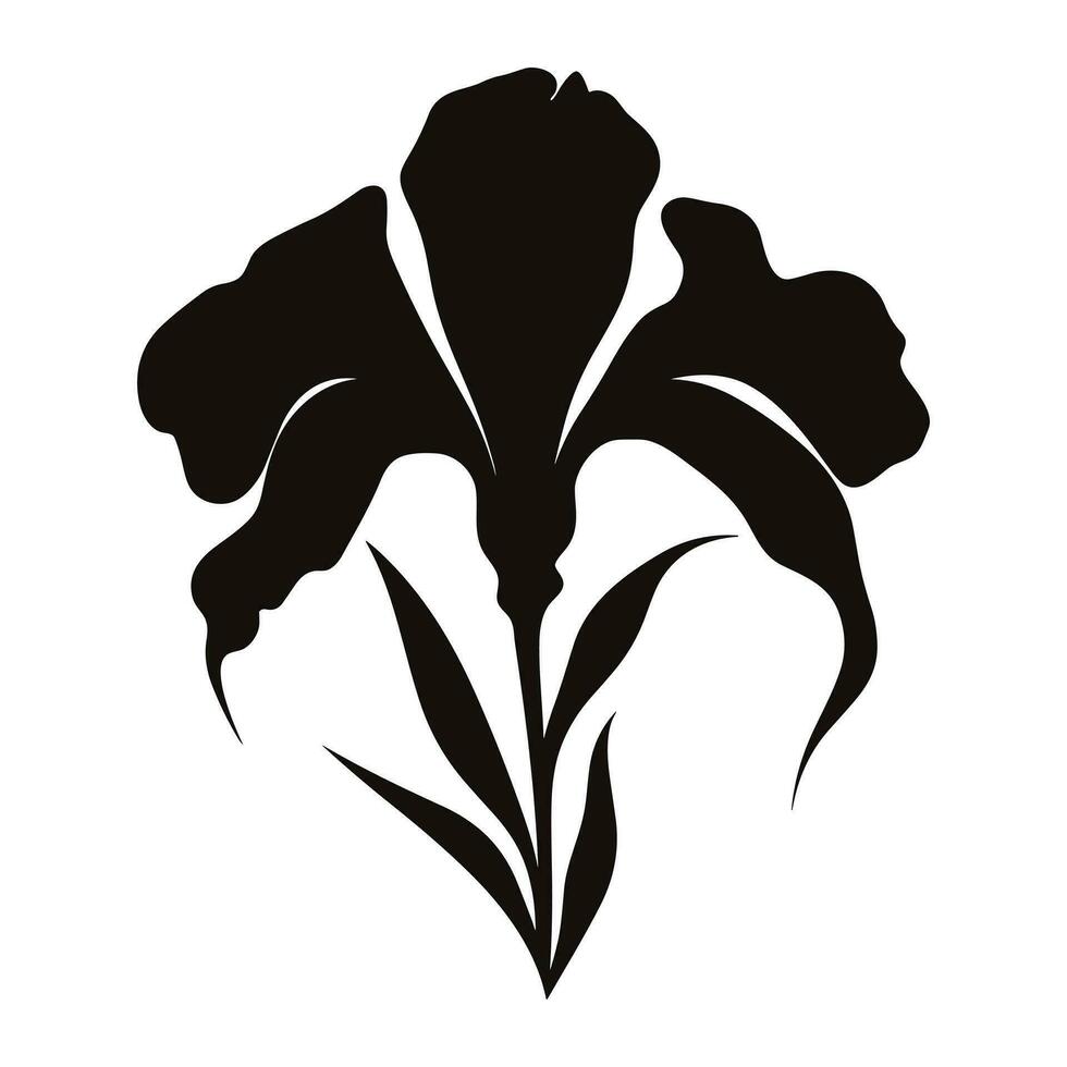 een iris bloem vector silhouet vrij