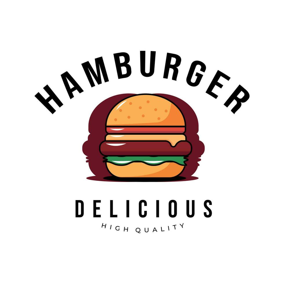 heerlijk Hamburger logo wijnoogst vector illustratie ontwerp