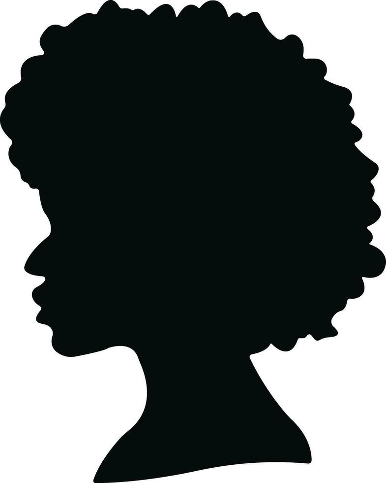 Dames icoon in vlak. geïsoleerd Aan elegant silhouetten met verschillend kapsels. symbool van Afrikaanse Amerikaans mooi vrouw gezicht in profiel. vector voor apps en website