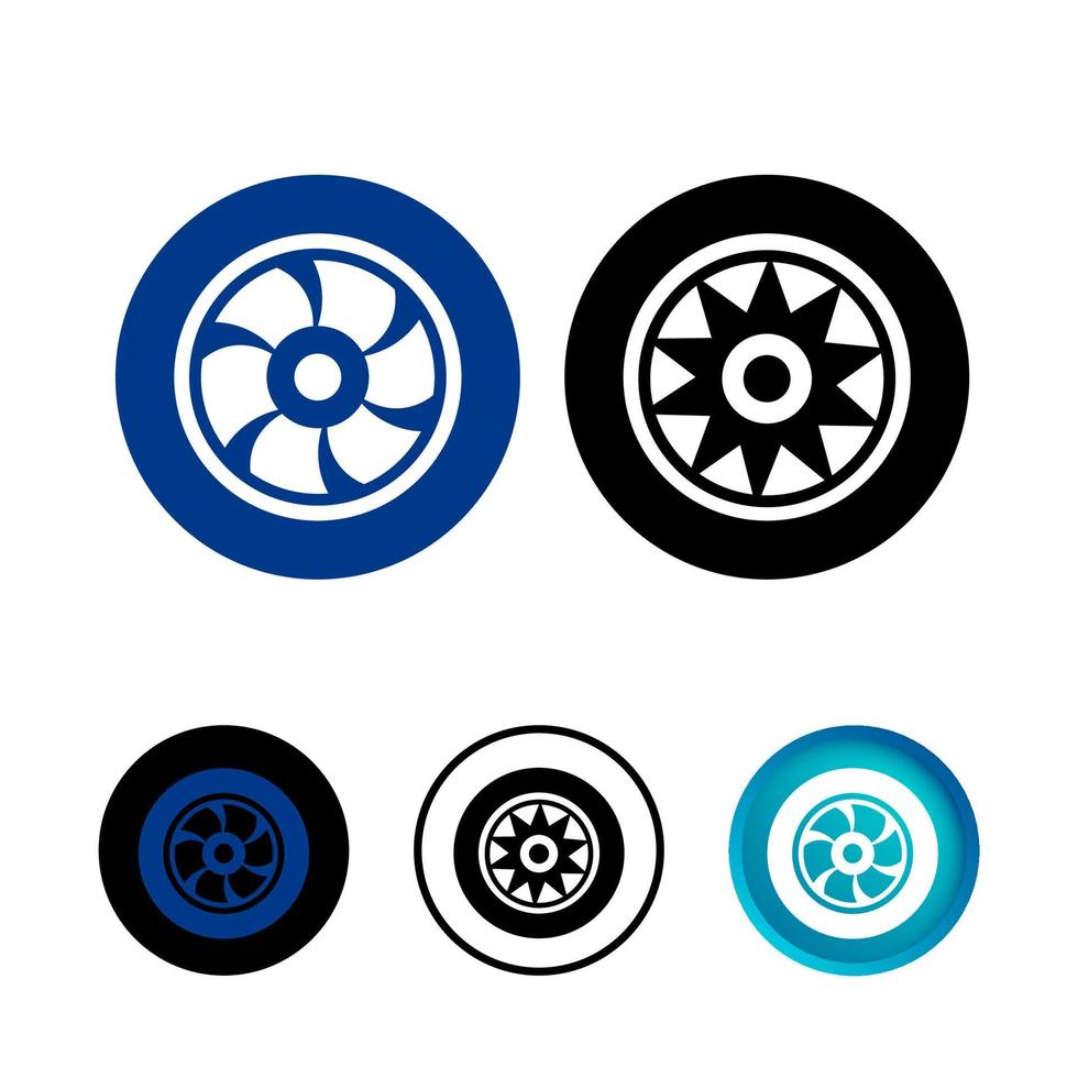 abstracte auto wiel icon set vector
