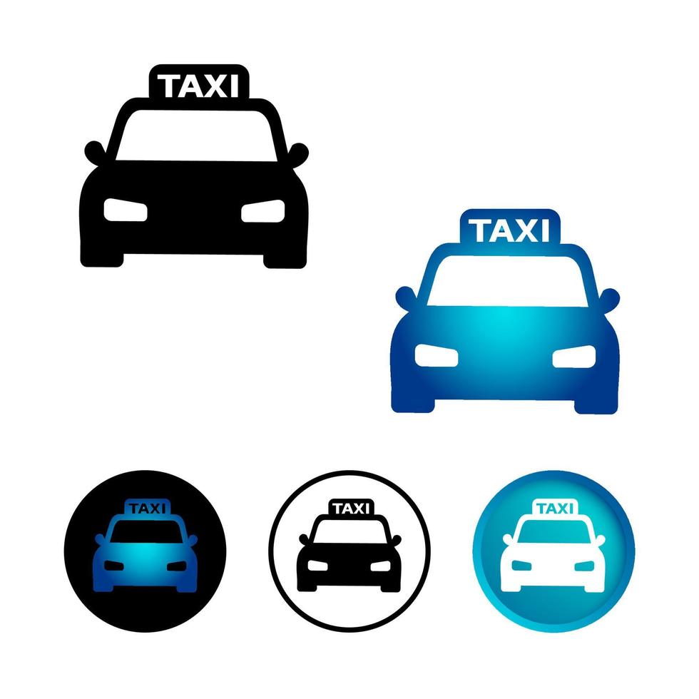 abstracte taxi cabine pictogrammenset vector