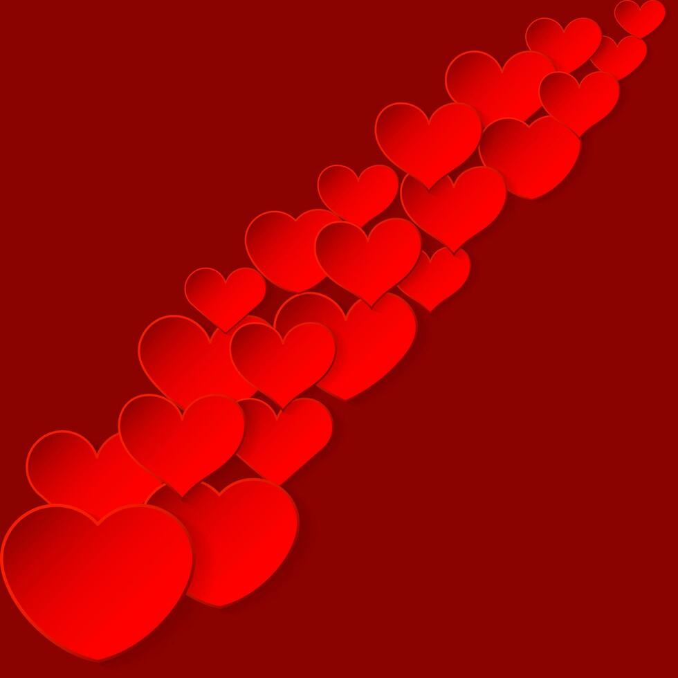 snoeier rood hart Aan rood achtergrond. teken van liefde. vector illustratie
