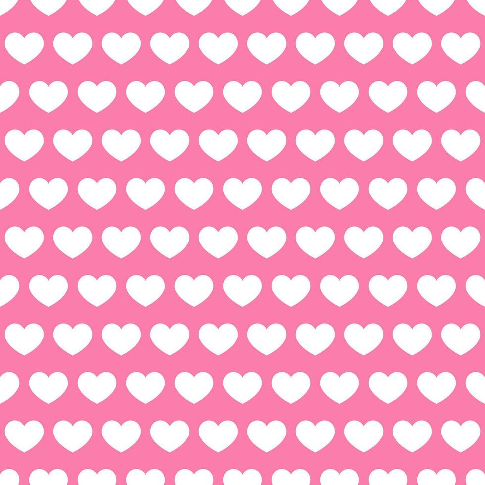 naadloos harten patroon. wit harten Aan roze achtergrond. gemakkelijk herhaling ornament. vector illustratie