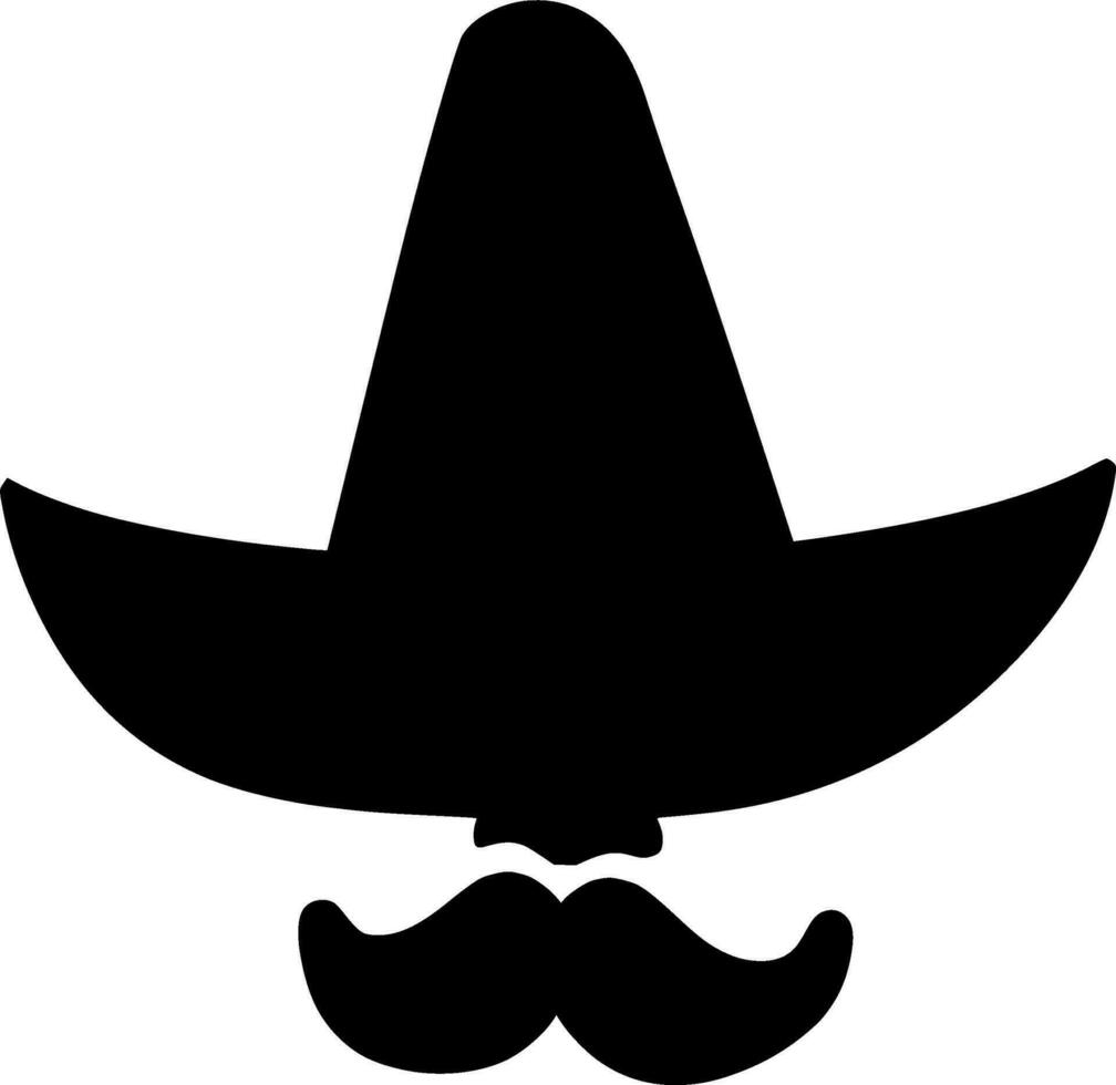 sombrero silhouet vector Aan wit achtergrond