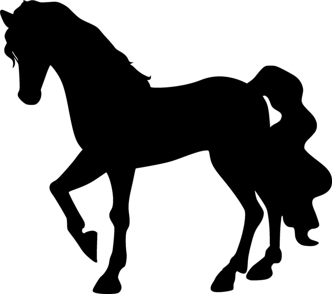 paard silhouet vector Aan wit achtergrond