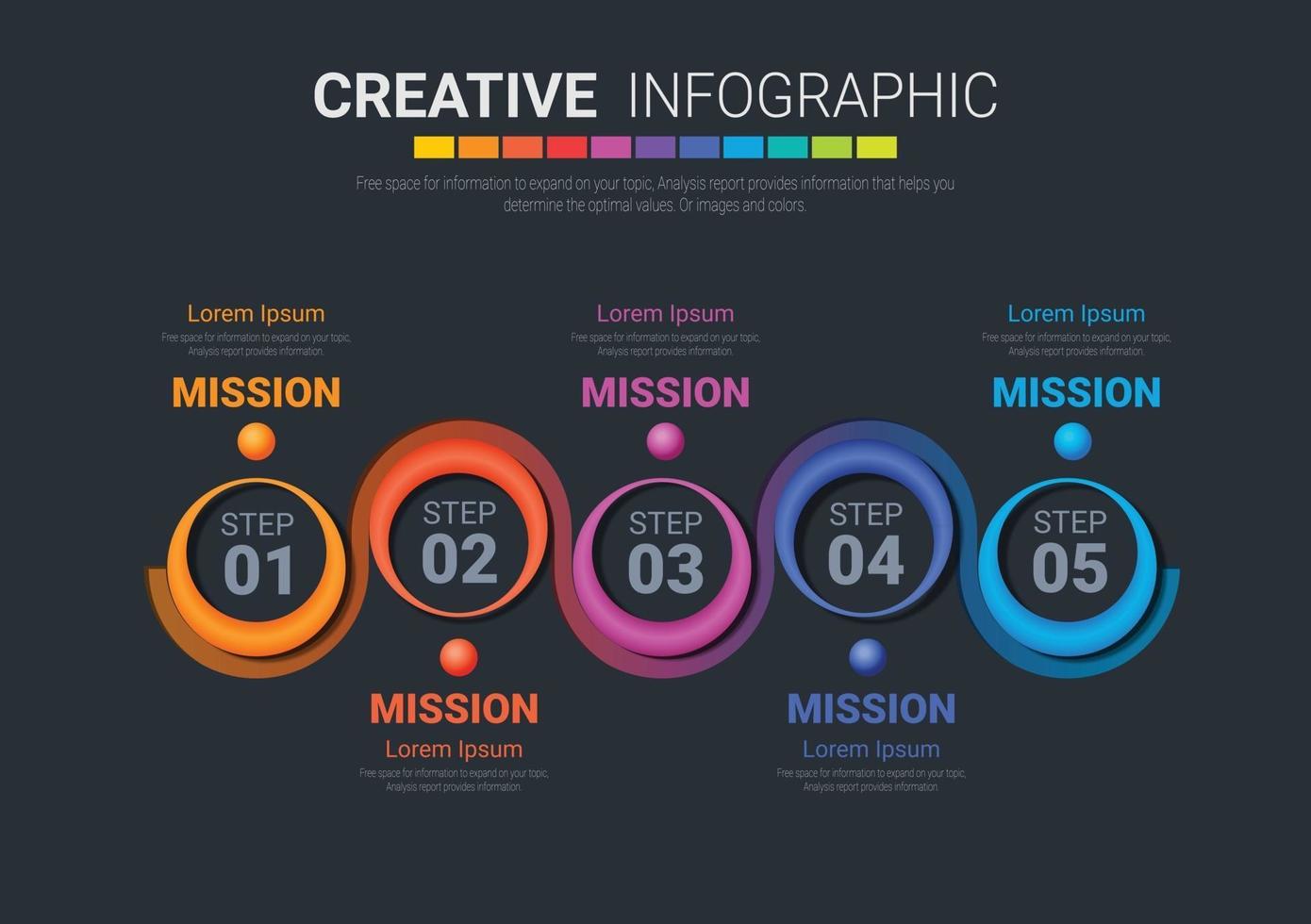 infographic ontwerpsjabloon met nummer 5 optie vector