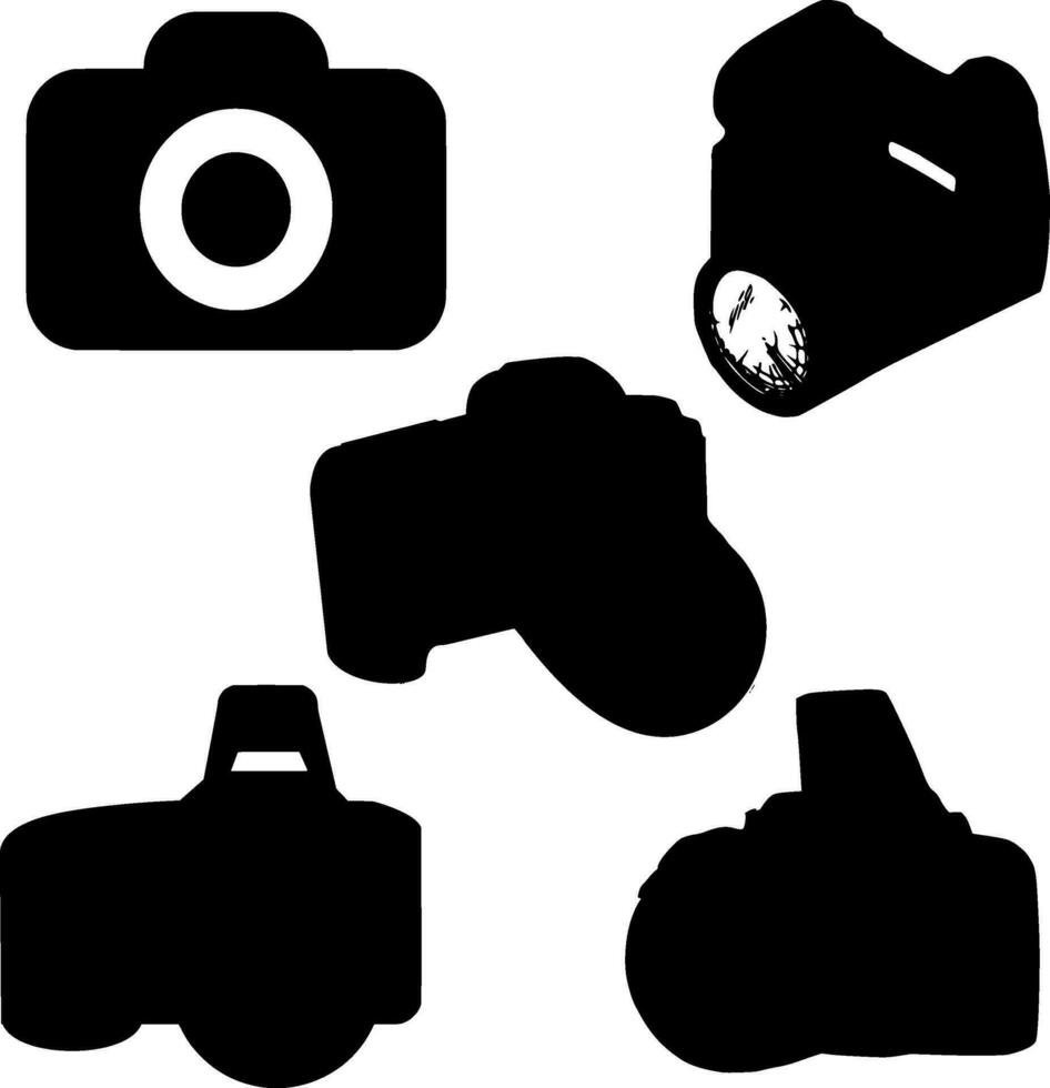 camera silhouet vector Aan wit achtergrond