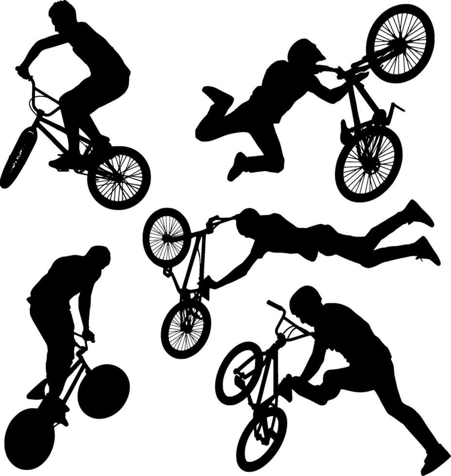 bmx silhouet vector Aan wit achtergrond