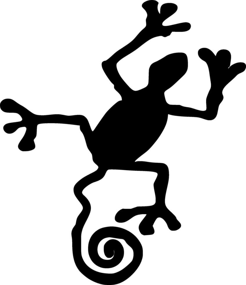 gekko silhouet vector Aan wit achtergrond