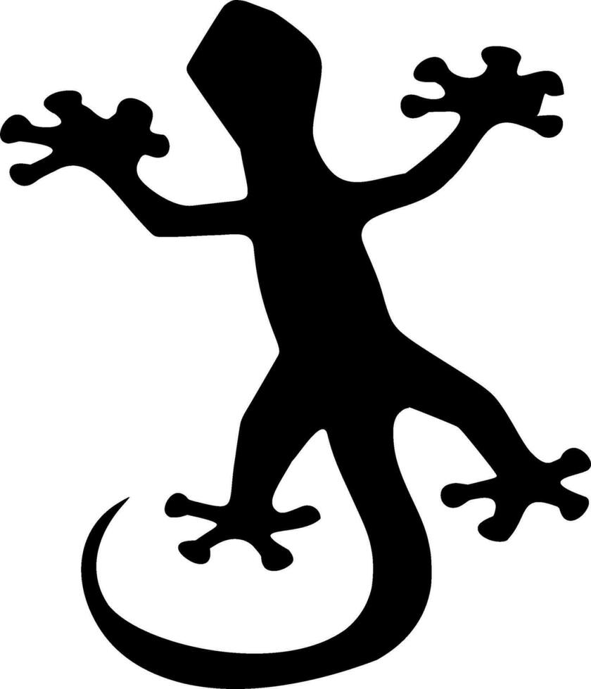 gekko silhouet vector Aan wit achtergrond