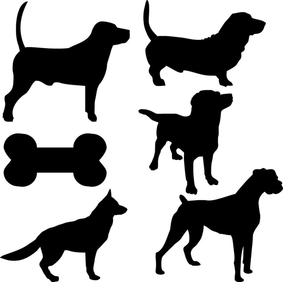 hond silhouet vector Aan wit achtergrond