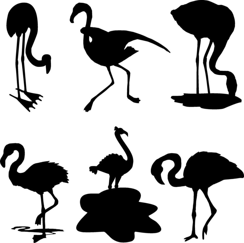 flamingo silhouet vector Aan wit achtergrond