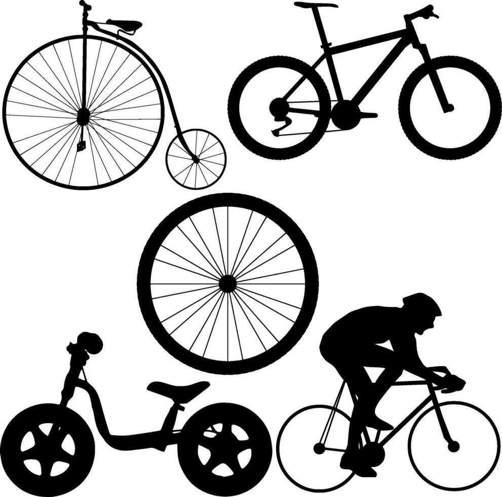 fiets silhouet vector Aan wit achtergrond