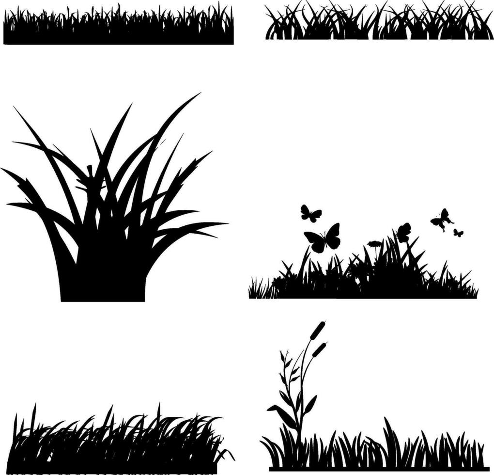 gras silhouet vector Aan wit achtergrond