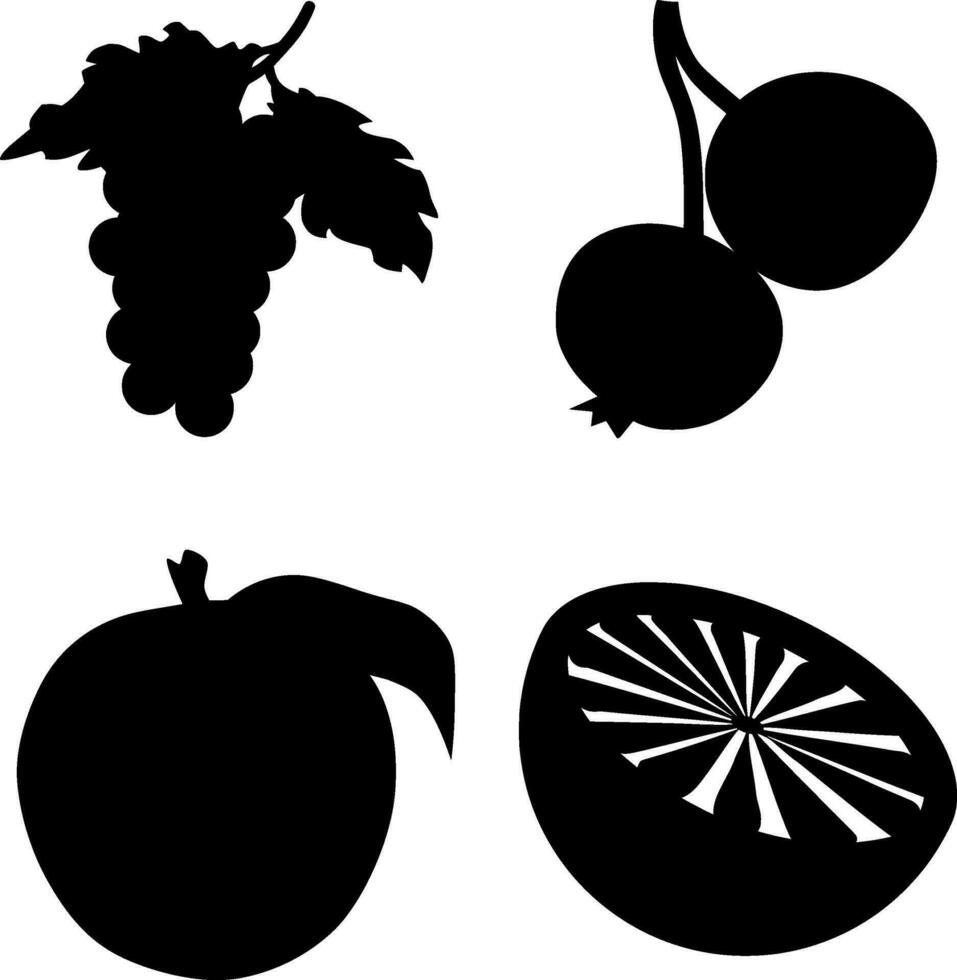 fruit silhouet vector Aan wit achtergrond