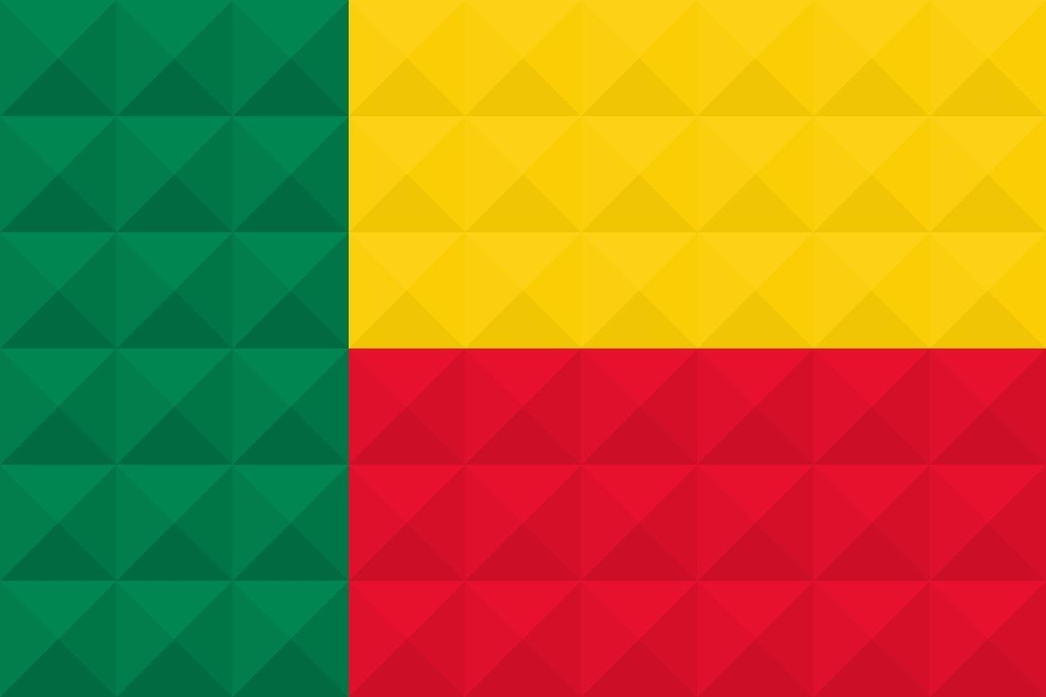 artistieke vlag van benin met geometrisch golfconcept art design vector