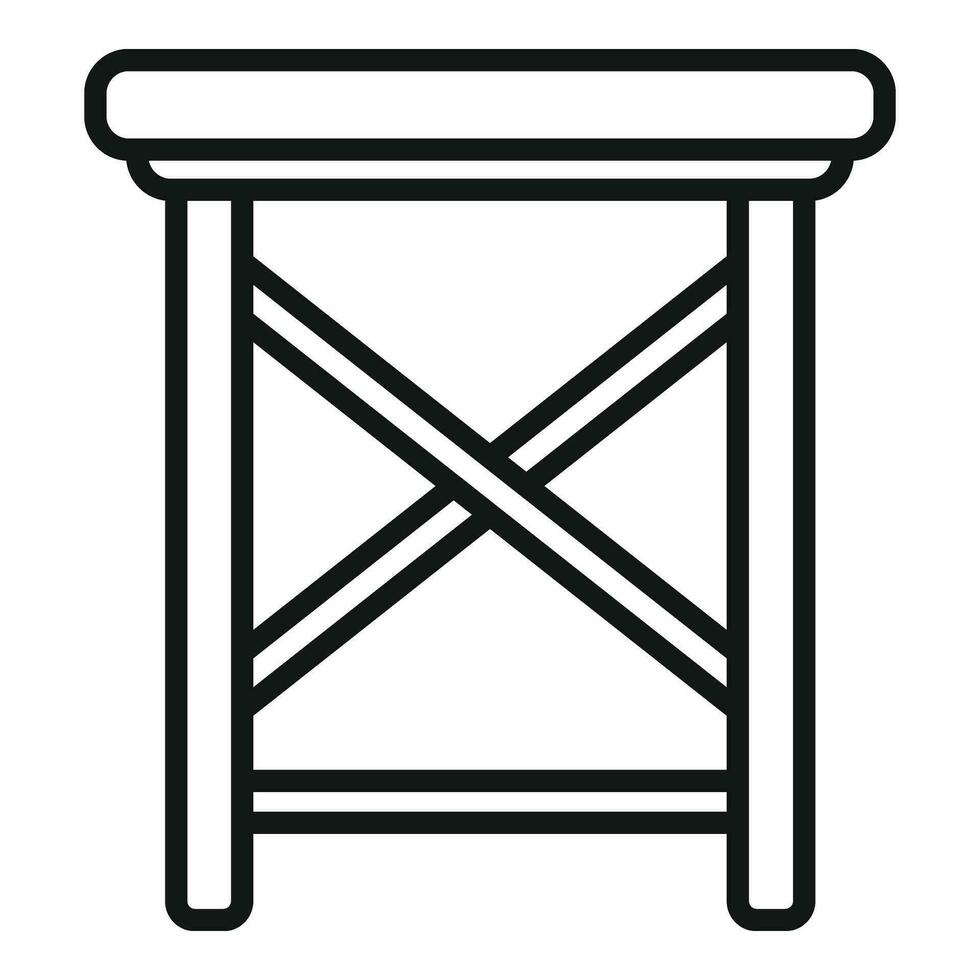 hoog houten stoel icoon schets vector. buitenshuis meubilair vector