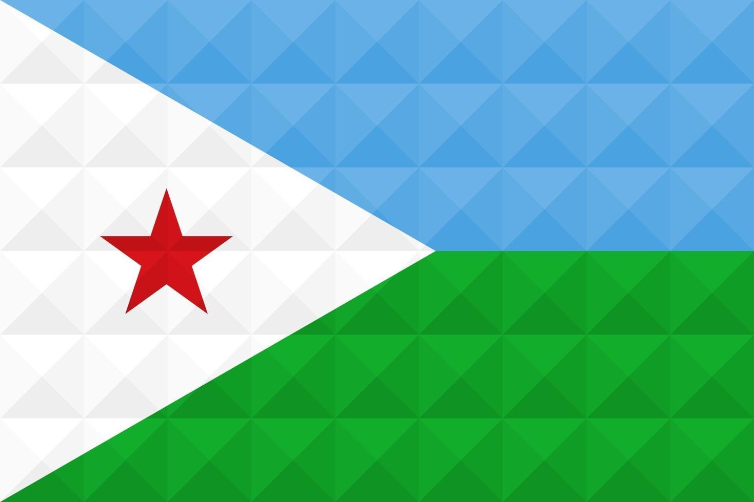 artistieke vlag van djibouti met geometrisch golfconcept art design vector