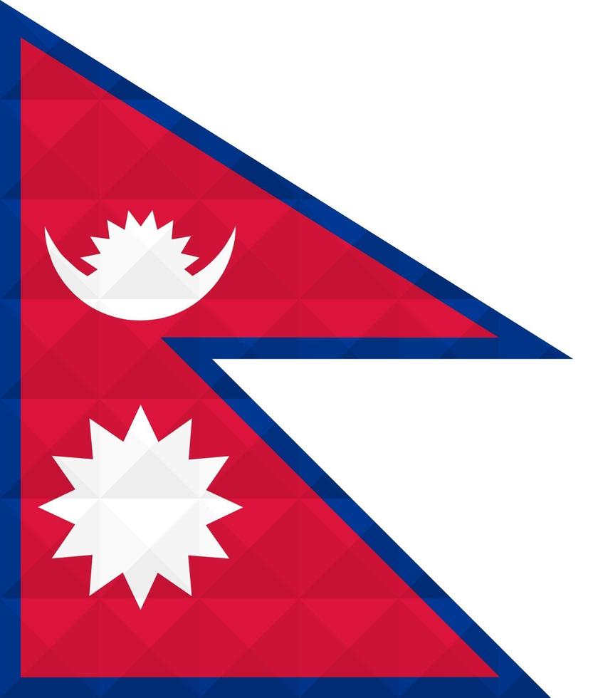 artistieke vlag van nepal met geometrisch golfconcept art design vector