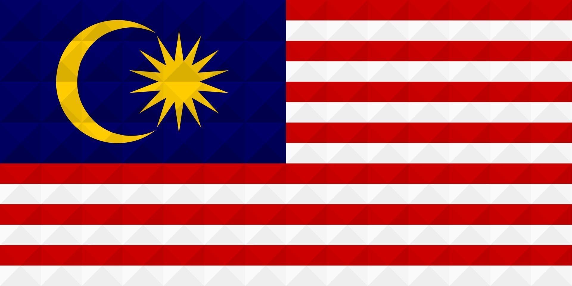 artistieke vlag van Maleisië met geometrisch golfconcept art design vector