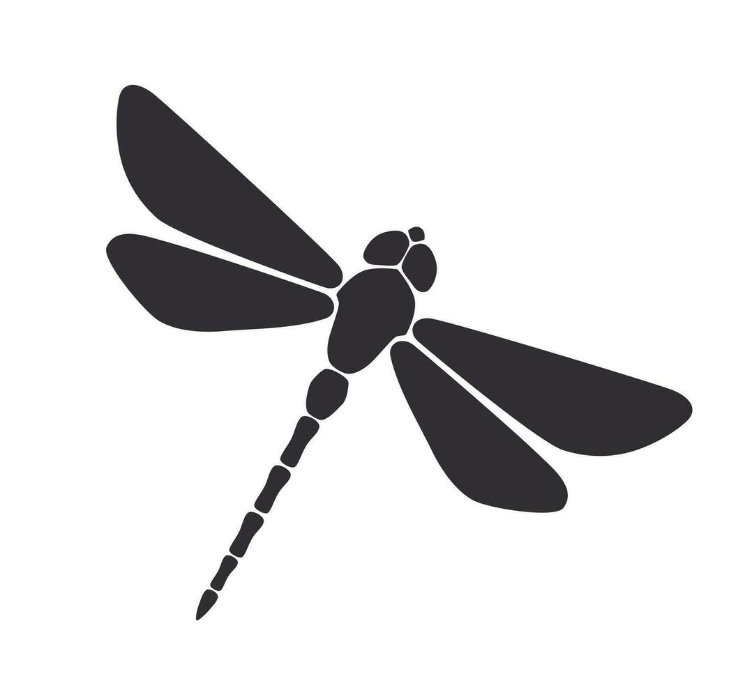 libel silhouet. gemakkelijk sjabloon met insecten. vector illustratie. ontwerp element geïsoleerd wit achtergrond