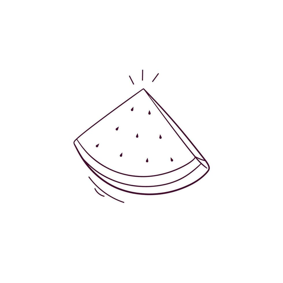 hand- getrokken illustratie van gesneden watermeloen icoon. tekening vector schetsen illustratie