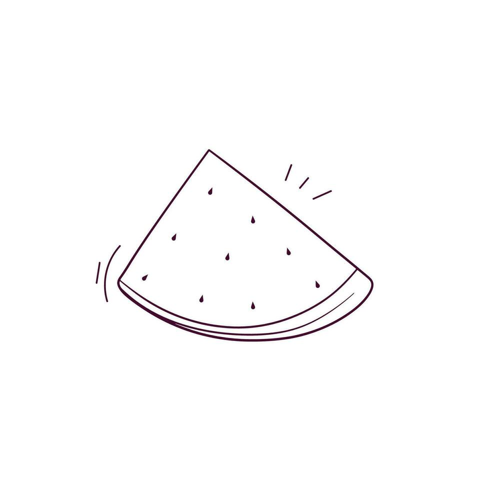 hand- getrokken illustratie van gesneden watermeloen icoon. tekening vector schetsen illustratie