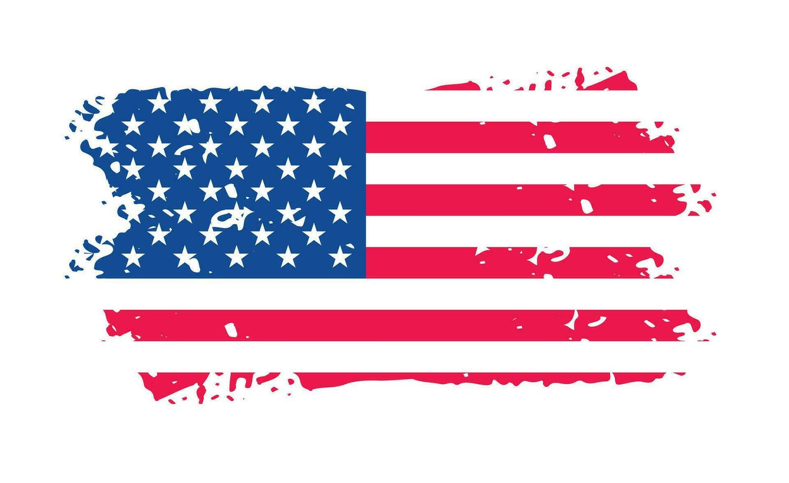 grunge ons vlag borstel beroerte effect. Verenigde Staten van Amerika vlag borstel verf gebruik naar 4 van juli Amerikaans president dag. Verenigde staten van Amerika vlag met waterverf verf borstel beroertes structuur of grunge structuur ontwerp. vector