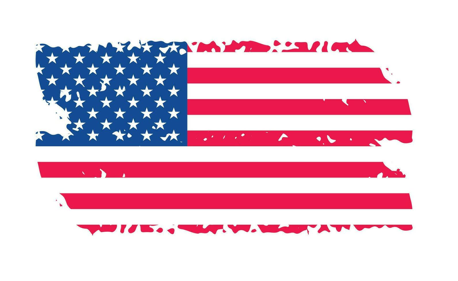 grunge ons vlag borstel beroerte effect. Verenigde Staten van Amerika vlag borstel verf gebruik naar 4 van juli Amerikaans president dag. Verenigde staten van Amerika vlag met waterverf verf borstel beroertes structuur of grunge structuur ontwerp. vector