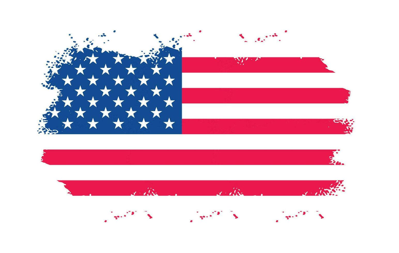 grunge ons vlag borstel beroerte effect. Verenigde Staten van Amerika vlag borstel verf gebruik naar 4 van juli Amerikaans president dag. Verenigde staten van Amerika vlag met waterverf verf borstel beroertes structuur of grunge structuur ontwerp. vector