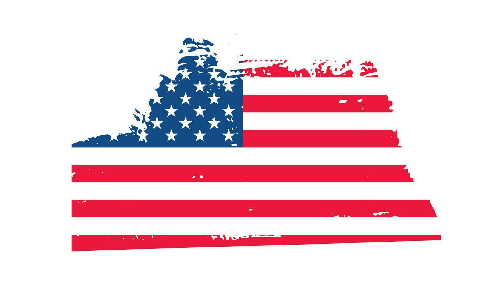 grunge ons vlag borstel beroerte effect. Verenigde Staten van Amerika vlag borstel verf gebruik naar 4 van juli Amerikaans president dag. Verenigde staten van Amerika vlag met waterverf verf borstel beroertes structuur of grunge structuur ontwerp. vector