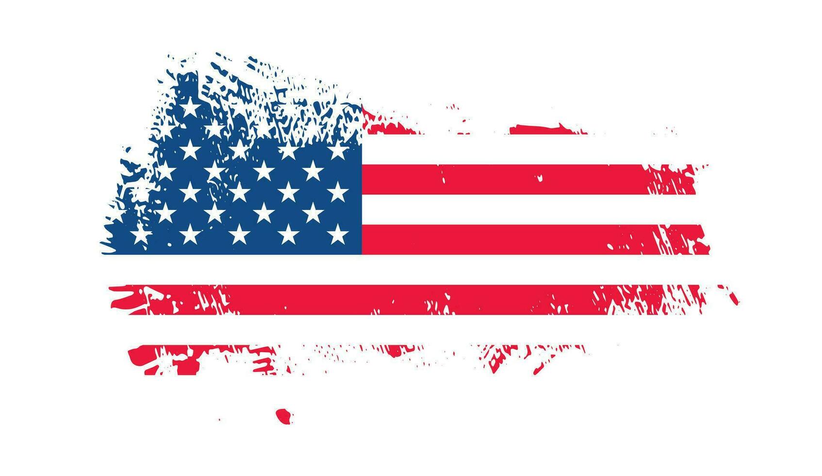 grunge ons vlag borstel beroerte effect. Verenigde Staten van Amerika vlag borstel verf gebruik naar 4 van juli Amerikaans president dag. Verenigde staten van Amerika vlag met waterverf verf borstel beroertes structuur of grunge structuur ontwerp. vector