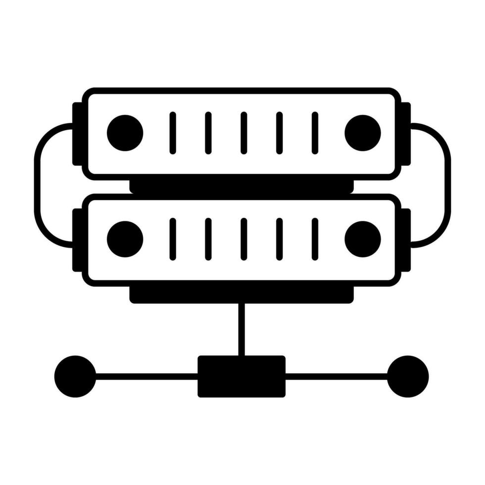 gegevens hosting lijn icoon vector