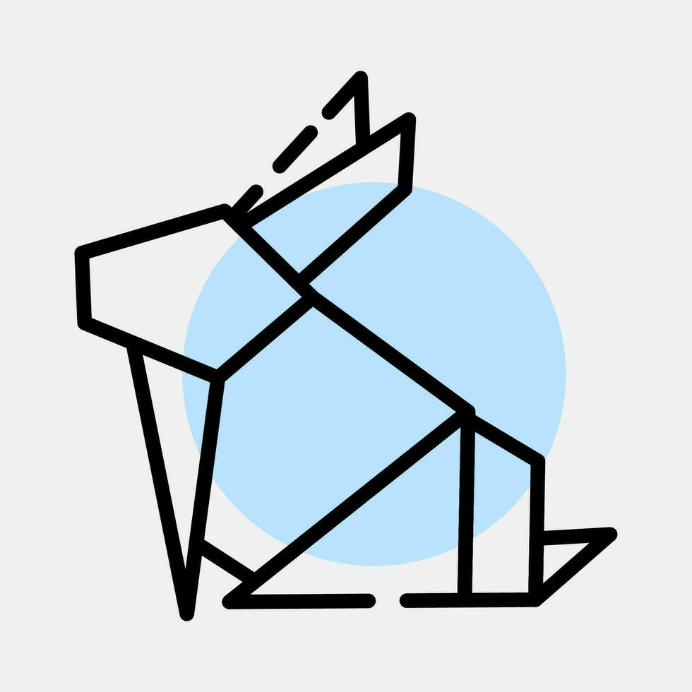icoon konijn origami. Chinese dierenriem elementen. pictogrammen in kleur plek stijl. mooi zo voor afdrukken, affiches, logo, advertentie, decoratie, infographics, enz. vector