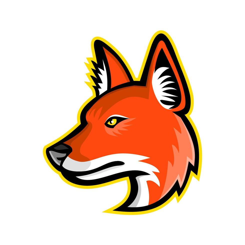 dhole wilde hond hoofd mascotte vector