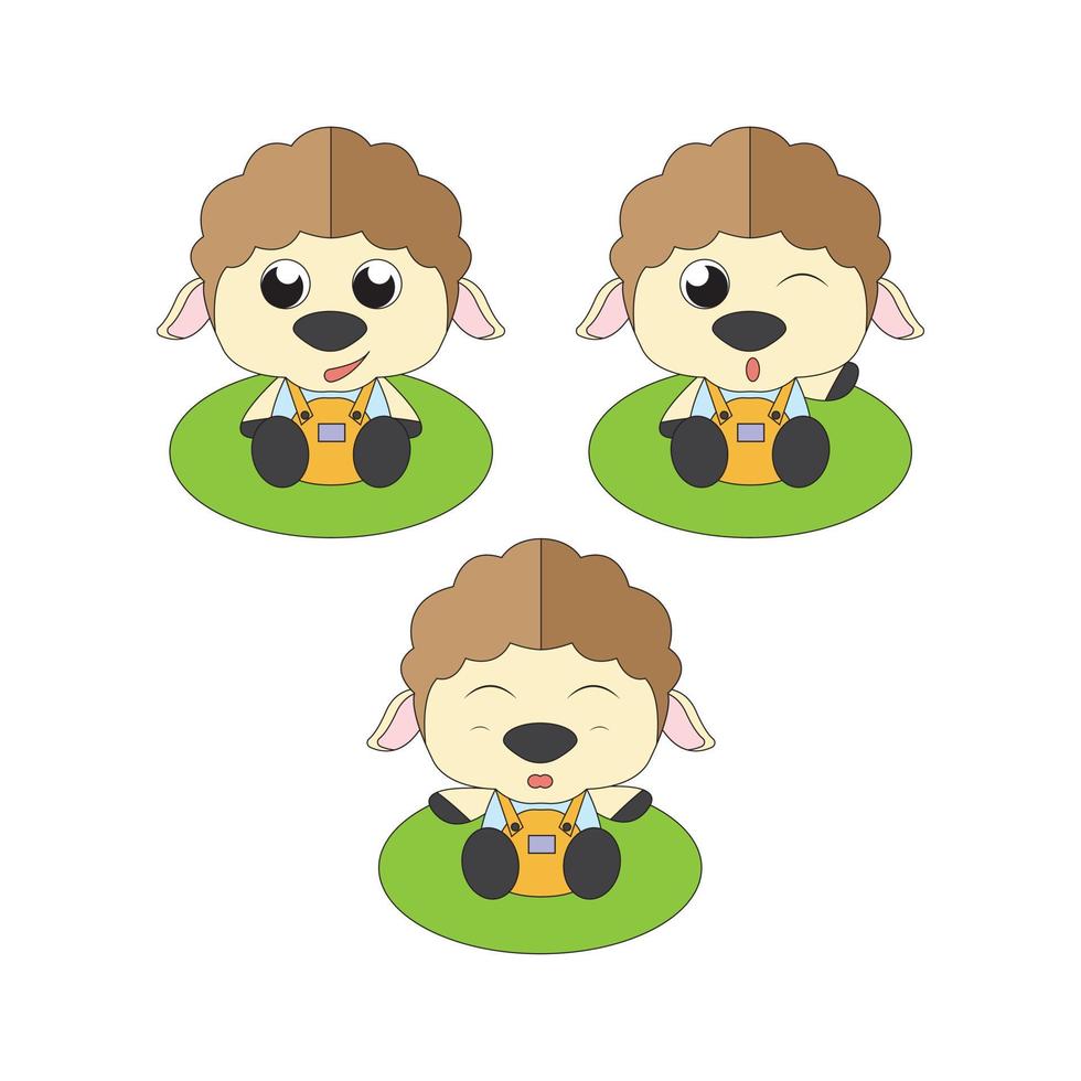 schattige schapen dier cartoon illustratie vector