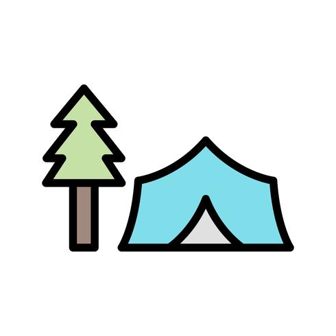 Tent met bomen Vector pictogram