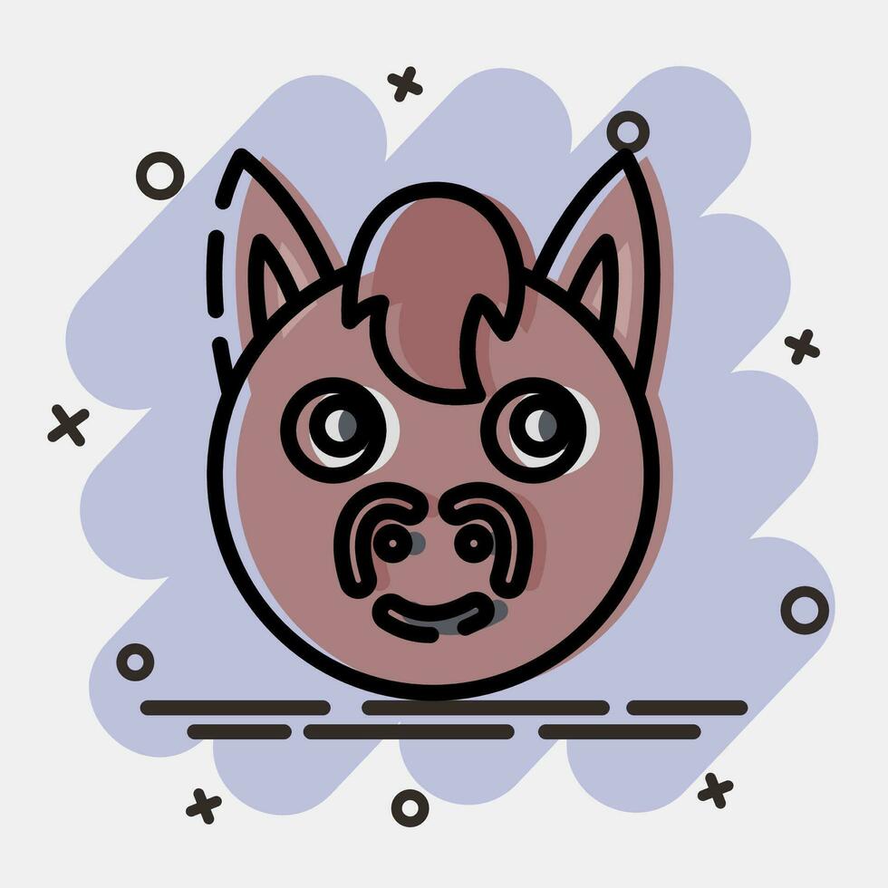 icoon paard gezicht. Chinese dierenriem elementen. pictogrammen in grappig stijl. mooi zo voor afdrukken, affiches, logo, advertentie, decoratie, infographics, enz. vector