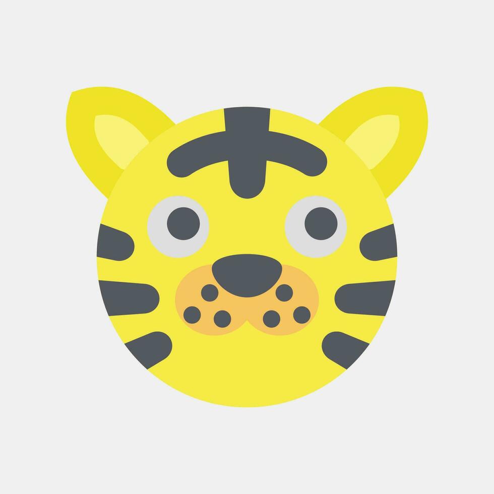 icoon tijger gezicht. Chinese dierenriem elementen. pictogrammen in vlak stijl. mooi zo voor afdrukken, affiches, logo, advertentie, decoratie, infographics, enz. vector