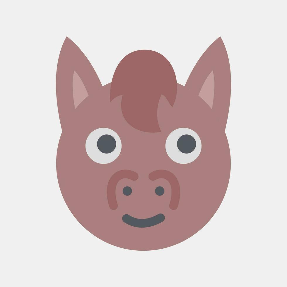 icoon paard gezicht. Chinese dierenriem elementen. pictogrammen in vlak stijl. mooi zo voor afdrukken, affiches, logo, advertentie, decoratie, infographics, enz. vector