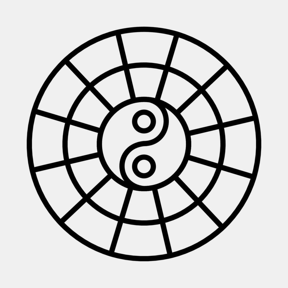 icoon yin yang symbool. Chinese dierenriem elementen. pictogrammen in lijn stijl. mooi zo voor afdrukken, affiches, logo, advertentie, decoratie, infographics, enz. vector